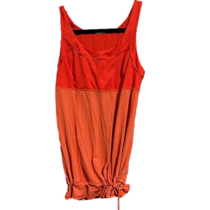 LULULEMON Athletica Size “M” Orange & tangerine workout tank w/drawstrin…
